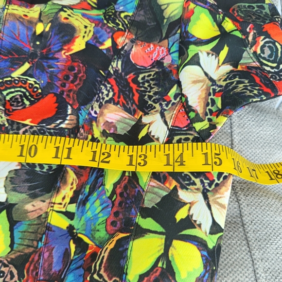 Mooerker Rainbow Butterfly Bell Flare Short Sleeve Dress Ladiss Size Medium - Picture 10 of 11